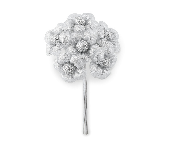 SET 6 FIORI ARGENTO ø 35 MM