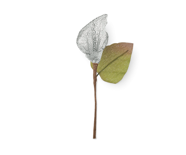 CALLA C/FOGLIA ARGENTO H.90 MM
