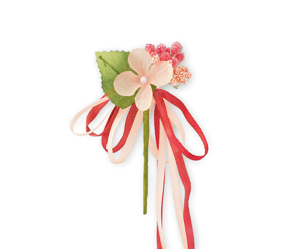 PICK ORTENSIA C/BACCHE CORALLO H.100 MM