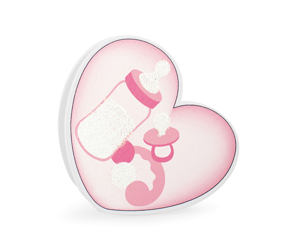 SEGNAPOSTO CUORE ROSA H.55 MM