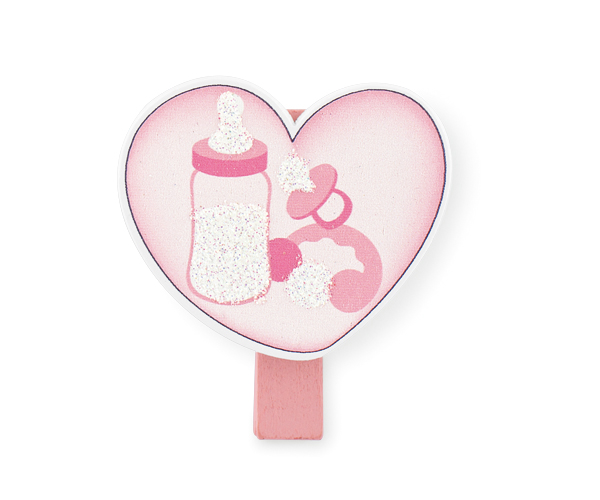 SET 12 MOLLETTE CUORE ROSA 35 MM