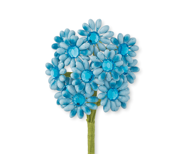 MAZZETTO 12 FIORELLINI AZZURRI ø 20 MM