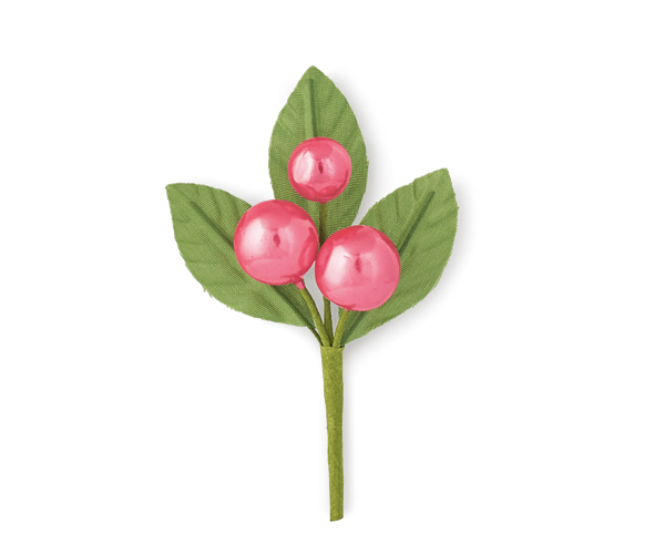 PICK 3 PERLE CORALLO E FOGLIE H.90 MM