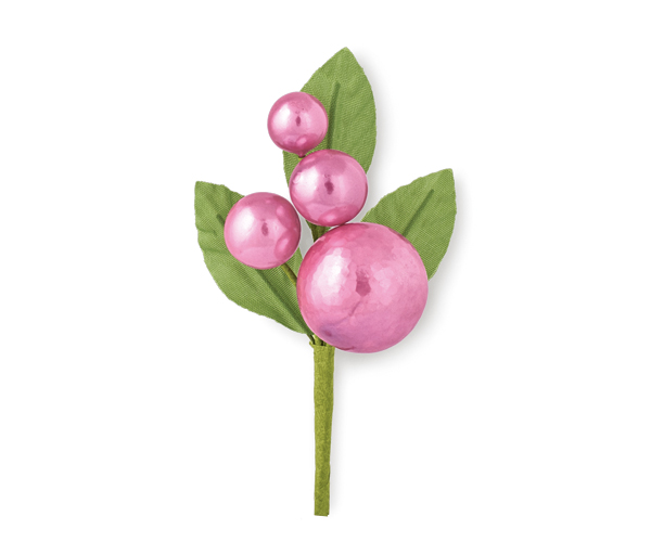 PICK 4 PERLE ROSANTICO E FOGLI H.95 MM