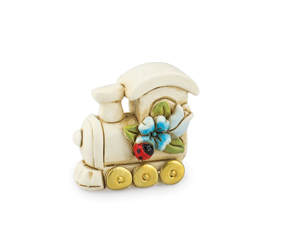 TRENINO AVORIO C/FIORI AZZURRI H.35 MM