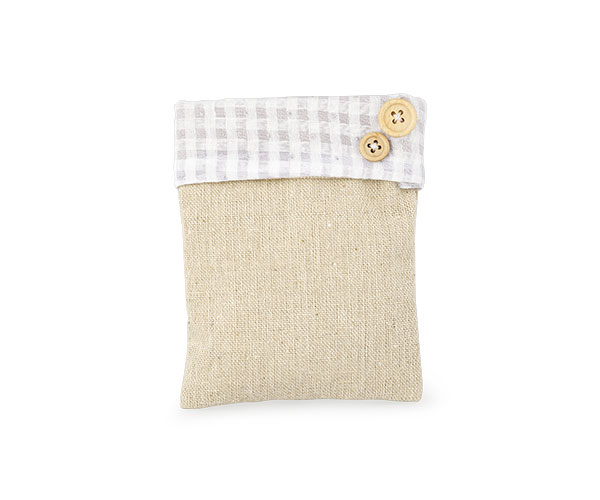 SACCHETTO JUTA-QUADRI BIANCHI 95X120 MM