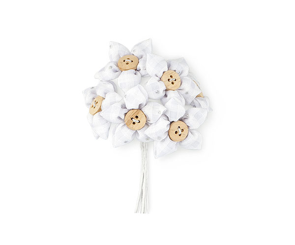 MAZZETTO 6 FIORI QUADRI BIANCH ø 40 MM