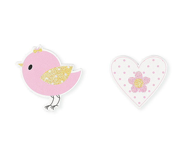 SET 24 STICKERS UCC.CUORE ROSA 35/40 MM