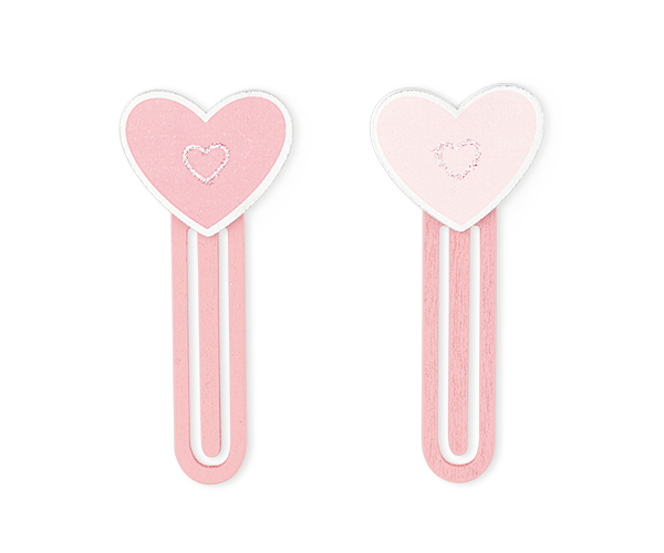 SET 12 SEGNALIB.CUORE ROSA ASS 80 MM