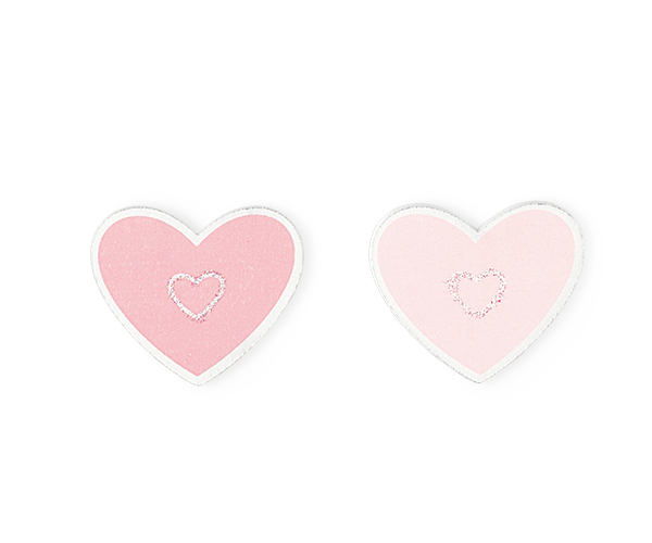 SET 24 STICKERS CUORE ROSA ASS 25 MM