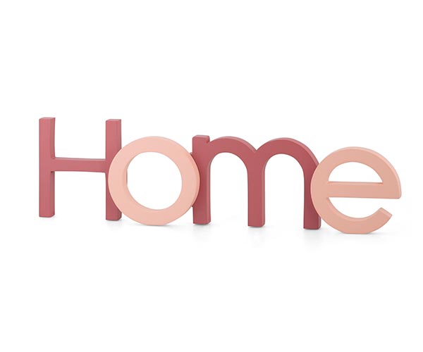 SCRITTA "HOME" ROSA/MALVA