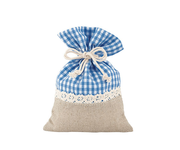 SACCH.QUADRI BLU-ECRU 125X180 MM