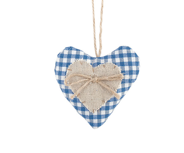 CUORE QUADRI BLU-ECRU H.90 MM