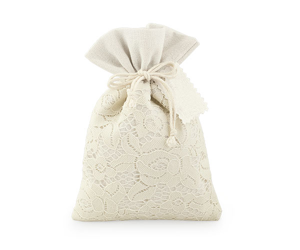 SACC.ECRUE PIZZO-COT.C/BIGLIET 130X190 MM