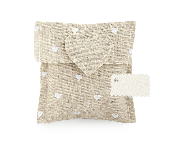 BUSTA ECRUE COT.CUORI C/CU+BIG 105X105 MM