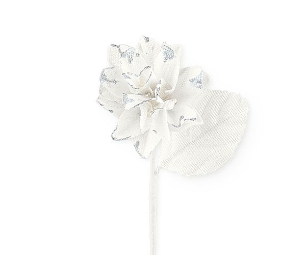 FIORE COTONE AVORIO-ARGENTO ø 40 MM