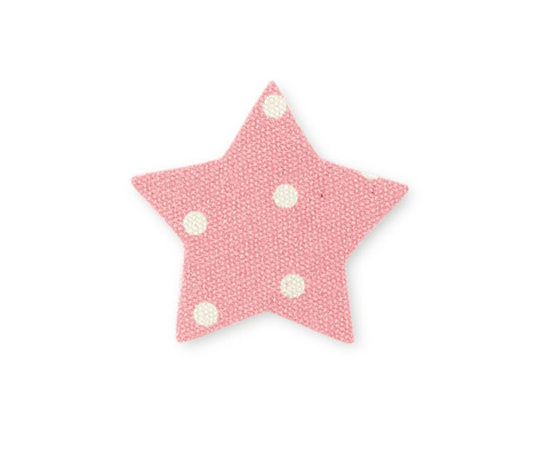 SET 24 STELLE COTONE ROSA POIS 45 MM