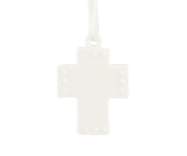 CROCE DA APP.PORCELL.BIANCA H.44 MM