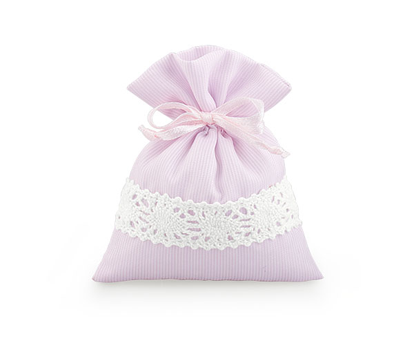 SACCH.RIGHE ROSA C/PIZZO 75X95 MM