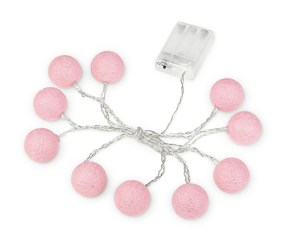 FILO 10 PALLINE ROSA LED