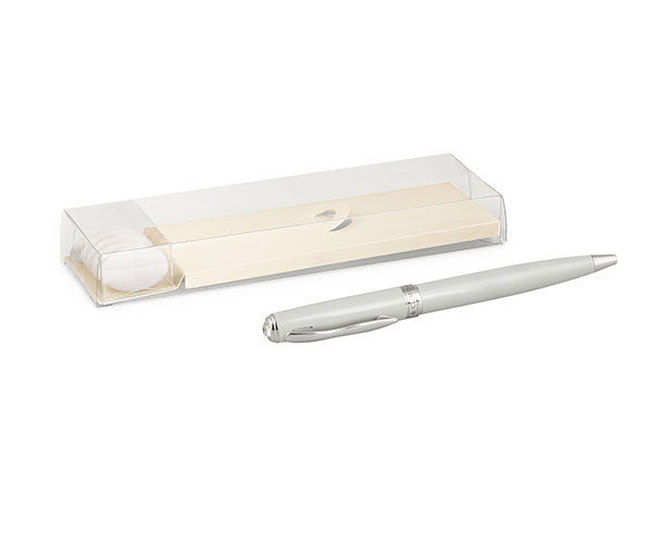 PENNA BIANCA CON STRASS SCATOLA