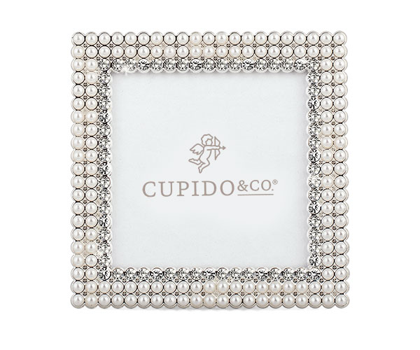 CORNICE PERLE E STRASS 125X125 MM