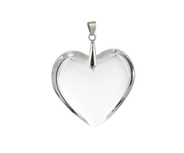 PENDAGLIO CUORE TRASPARENTE 45X42 MM