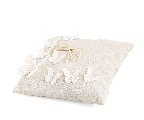 CUSCINO PORTAFEDI C/FARFALLE 200X200 MM