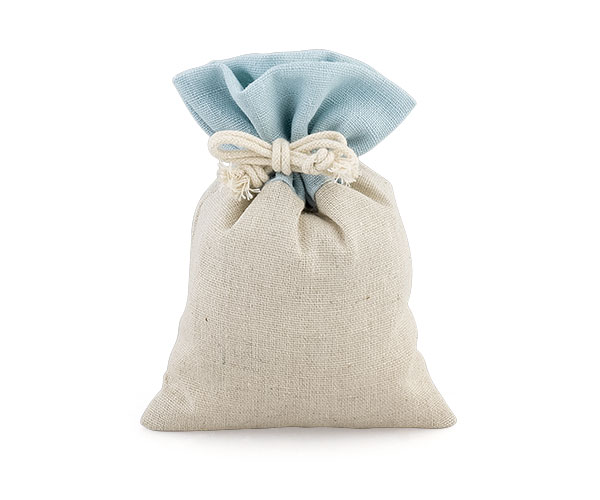 SACCHETTO BORDO CELESTE 100X150 MM