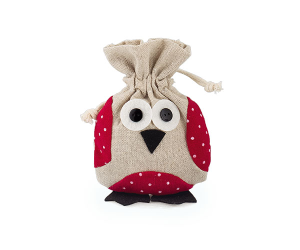 SACCHETTO GUFO ROSSO 100X140 MM