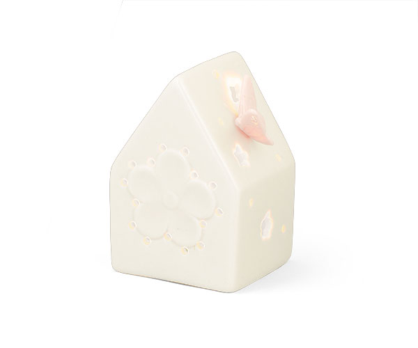 CASETTA FIORE CON LED FARFALLA ROSA