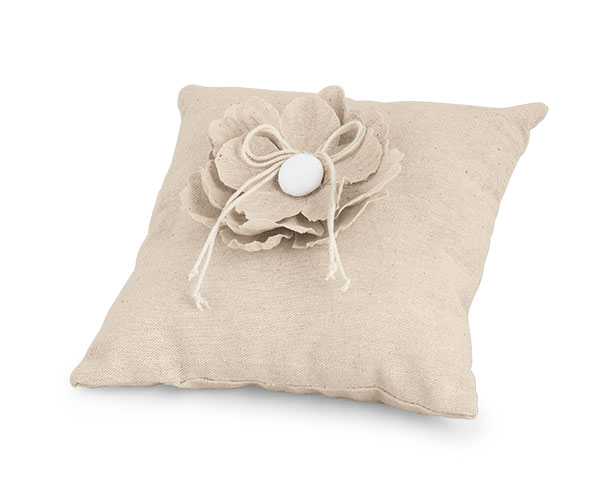 CUSCINO PORTAFEDI ECRUE CON FIORE