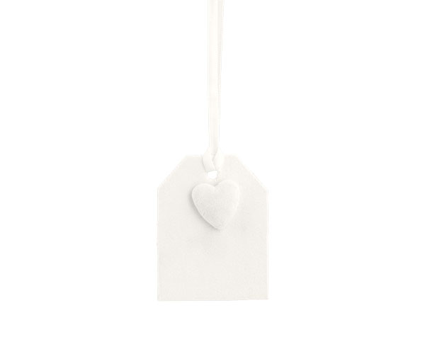 SET 12 TAG SOFT BIANCO CON CUORE