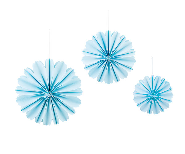 SET 3 SFERE PETALI AZZUR. DA APPENDERE 