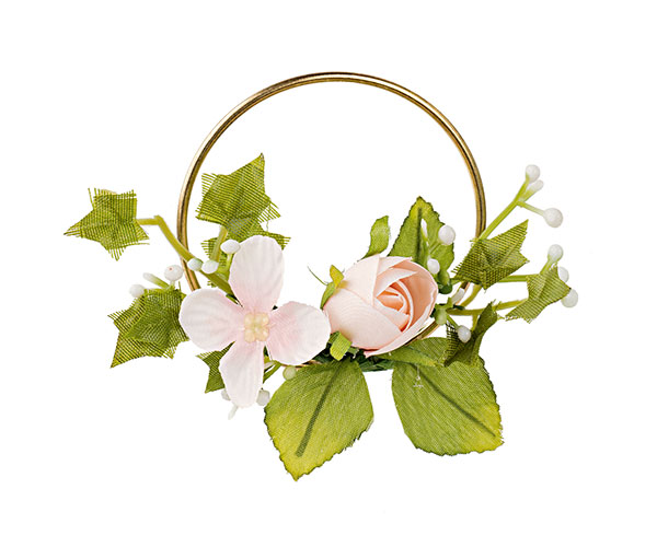 CERCHIO ORO CON ROSA ROSA