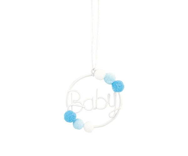 CERCHIO BABY CON PON-PON AZZURRI