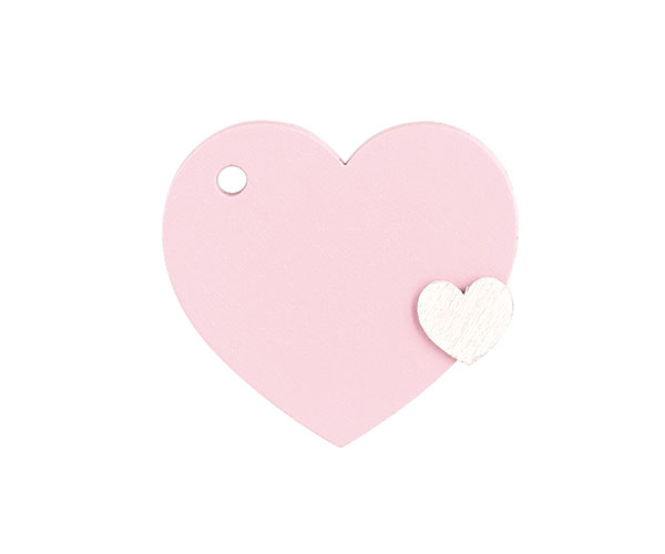CUORE LEGNO ROSA DA APPENDERE 