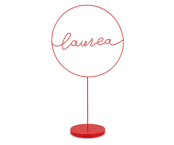 CERCHIO LAUREA ROSSO CON BASE