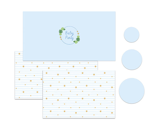 SET STAMPE BABY PARTY AZZURRO