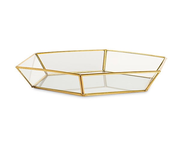 VASSOIO VETRO/ORO