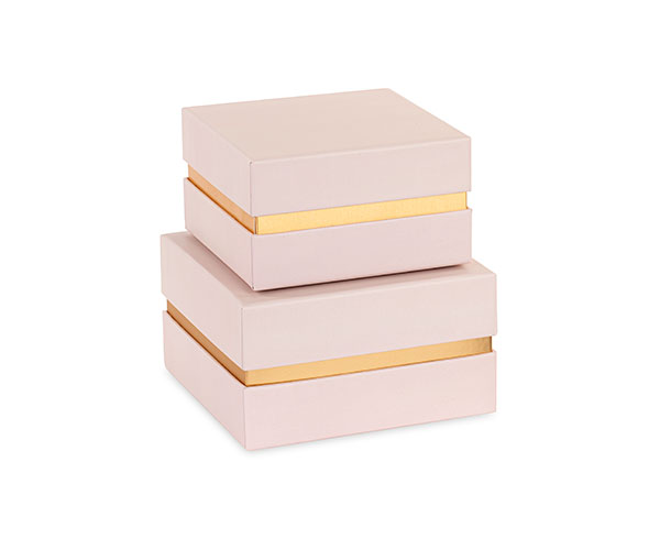 SET 2 SCATOLE CIPRIA/ORO CON INSERTO