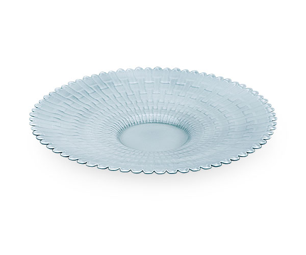 VASSOIO DECO VETRO BLU-AZZURRO