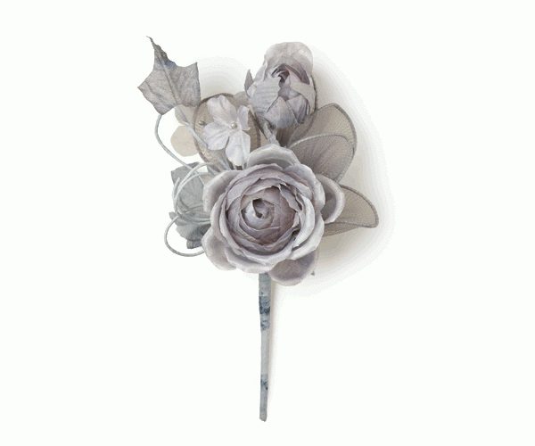 ROSA CON 5 RACCHETTE GRIGIO 