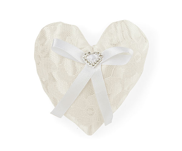 CUORE PIZZO AVORIO PORTACONFETTI