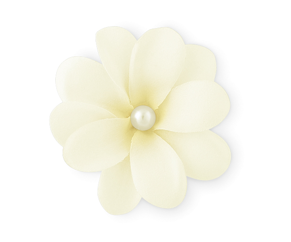 FIORE CON PERLA+MOLLETTA AVORIO