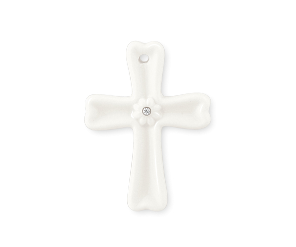 CROCE BIANCA CON FIORE