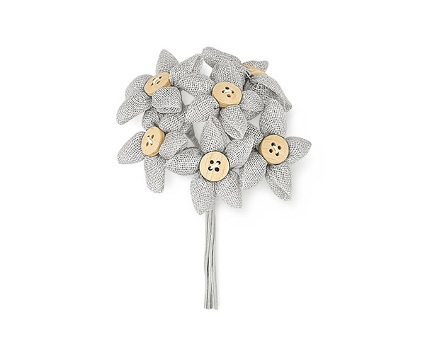 MAZZETTO 6 FIORI LAME' GRIGIO
