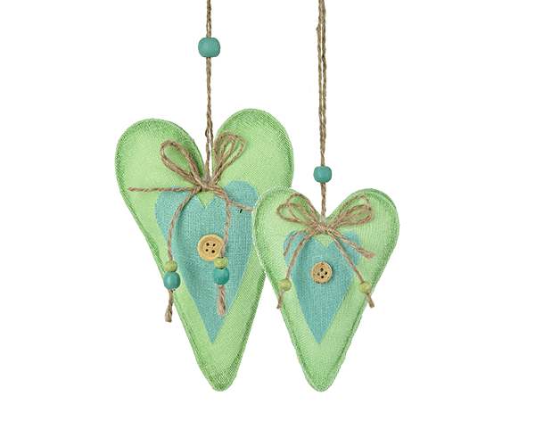SET 2 CUORI VERDI-AZZ.DA APPENDERE