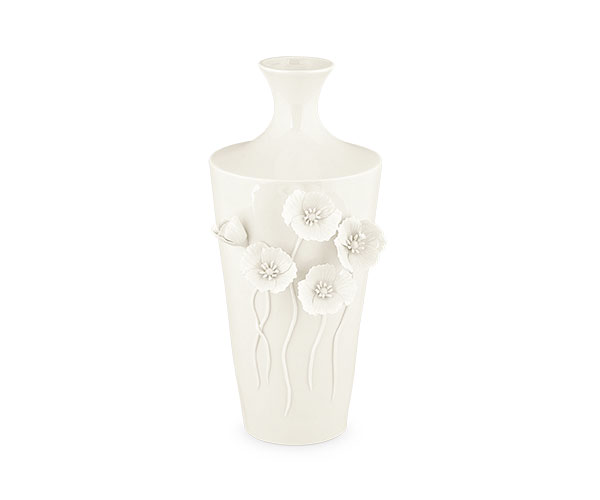 VASO CON PAPAVERI BIANCO