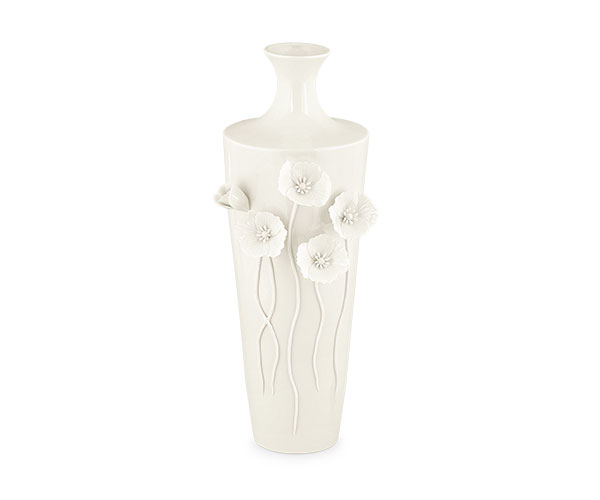 VASO CON PAPAVERI BIANCO